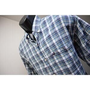 Ralph Lauren Jeans Co. Shirt Flag Shirt Classic Short Sleeve Plaid Mens Sz Large